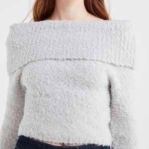 Gray urban outfitters off the shoulder sweater